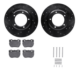 R1 Concepts® - Drilled and Slotted Front Brake Kit with Optimum OE Pads