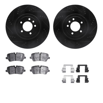 R1 Concepts® - Drilled and Slotted Rear Brake Kit with Optimum OE Pads
