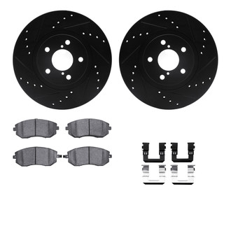 R1 Concepts® - Drilled and Slotted Front Brake Kit with Optimum OE Pads
