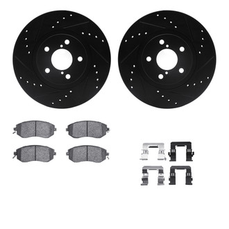 R1 Concepts® - Drilled and Slotted Front Brake Kit with Optimum OE Pads