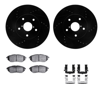 R1 Concepts® - Drilled and Slotted Front Brake Kit with Optimum OE Pads