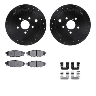R1 Concepts® - Drilled and Slotted Rear Brake Kit with Optimum OE Pads