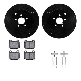 R1 Concepts® - Drilled and Slotted Rear Brake Kit with Optimum OE Pads