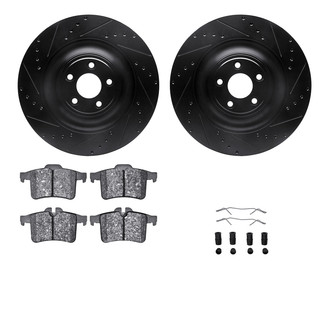 R1 Concepts® - Drilled and Slotted Rear Brake Kit with Optimum OE Pads