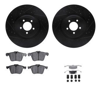 R1 Concepts® - Drilled and Slotted Front Brake Kit with Optimum OE Pads