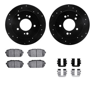 R1 Concepts® - Drilled and Slotted Rear Brake Kit with Optimum OE Pads