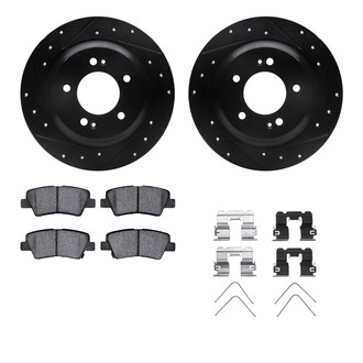 R1 Concepts® - Drilled and Slotted Rear Brake Kit with Optimum OE Pads