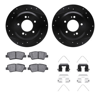 R1 Concepts® - Drilled and Slotted Rear Brake Kit with Optimum OE Pads