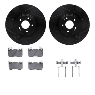 R1 Concepts® - Drilled and Slotted Front Brake Kit with Optimum OE Pads