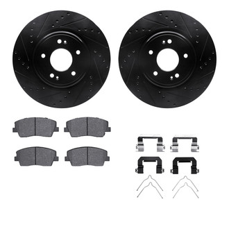 R1 Concepts® - Drilled and Slotted Front Brake Kit with Optimum OE Pads