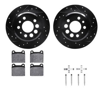 R1 Concepts® - Drilled and Slotted Rear Brake Kit with Optimum OE Pads