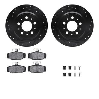 R1 Concepts® - Drilled and Slotted Rear Brake Kit with Optimum OE Pads