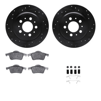 R1 Concepts® - Drilled and Slotted Rear Brake Kit with Optimum OE Pads