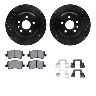 R1 Concepts® - Drilled and Slotted Rear Brake Kit with Optimum OE Pads