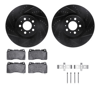 R1 Concepts® - Drilled and Slotted Front Brake Kit with Optimum OE Pads