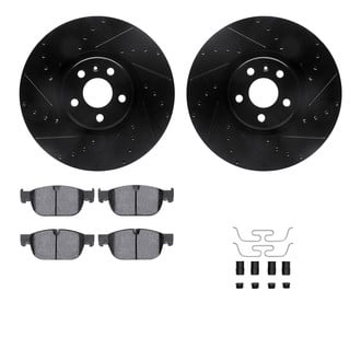 R1 Concepts® - Drilled and Slotted Front Brake Kit with Optimum OE Pads