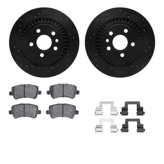 R1 Concepts® - Drilled and Slotted Rear Brake Kit with Optimum OE Pads