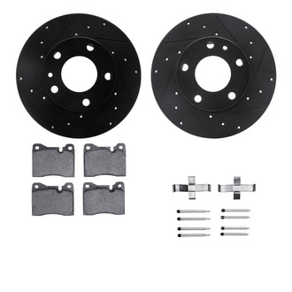 R1 Concepts® - Drilled and Slotted Front Brake Kit with Optimum OE Pads