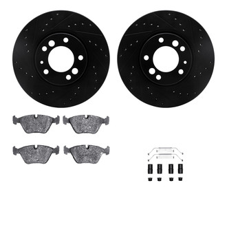 R1 Concepts® - Drilled and Slotted Front Brake Kit with Optimum OE Pads