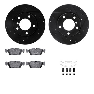 R1 Concepts® - Drilled and Slotted Front Brake Kit with Optimum OE Pads