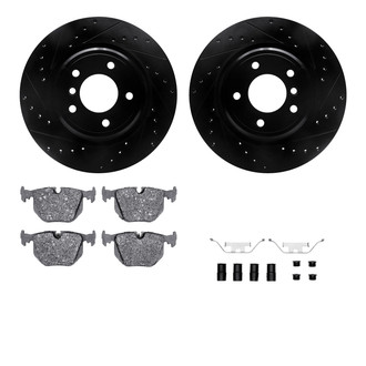 R1 Concepts® - Drilled and Slotted Rear Brake Kit with Optimum OE Pads