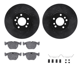 R1 Concepts® - Drilled and Slotted Front Brake Kit with Optimum OE Pads