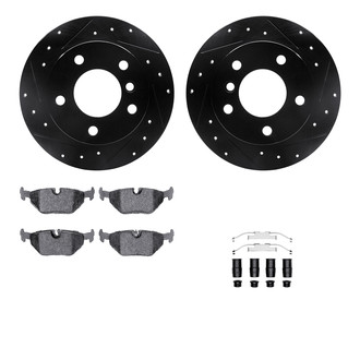 R1 Concepts® - Drilled and Slotted Rear Brake Kit with Optimum OE Pads