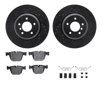 R1 Concepts® - Drilled and Slotted Rear Brake Kit with Optimum OE Pads