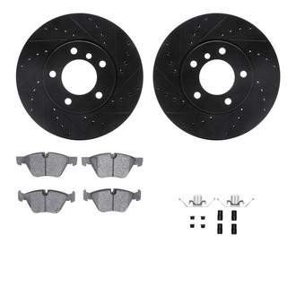 R1 Concepts® - Drilled and Slotted Front Brake Kit with Optimum OE Pads