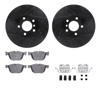 R1 Concepts® - Drilled and Slotted Front Brake Kit with Optimum OE Pads