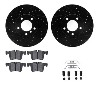 R1 Concepts® - Drilled and Slotted Front Brake Kit with Optimum OE Pads