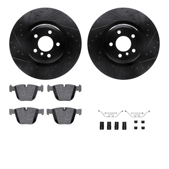 R1 Concepts® - Drilled and Slotted Rear Brake Kit with Optimum OE Pads