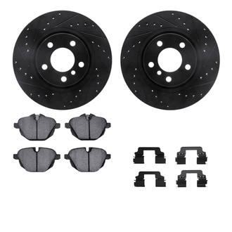 R1 Concepts® - Drilled and Slotted Rear Brake Kit with Optimum OE Pads