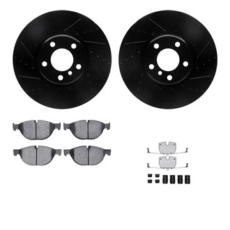 R1 Concepts® - Drilled and Slotted Front Brake Kit with Optimum OE Pads