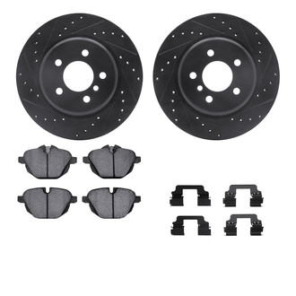 R1 Concepts® - Drilled and Slotted Rear Brake Kit with Optimum OE Pads