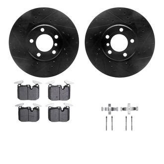 R1 Concepts® - Drilled and Slotted Front Brake Kit with Optimum OE Pads