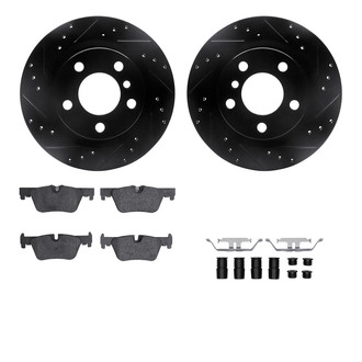R1 Concepts® - Drilled and Slotted Rear Brake Kit with Optimum OE Pads