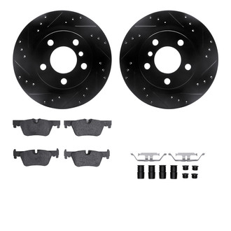 R1 Concepts® - Drilled and Slotted Rear Brake Kit with Optimum OE Pads