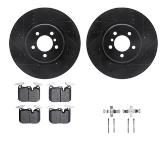 R1 Concepts® - Drilled and Slotted Front Brake Kit with Optimum OE Pads