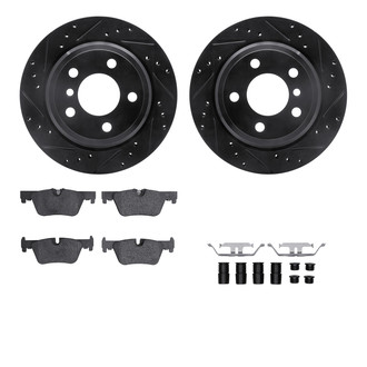 R1 Concepts® - Drilled and Slotted Rear Brake Kit with Optimum OE Pads