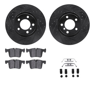 R1 Concepts® - Drilled and Slotted Front Brake Kit with Optimum OE Pads