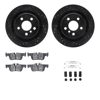 R1 Concepts® - Drilled and Slotted Rear Brake Kit with Optimum OE Pads