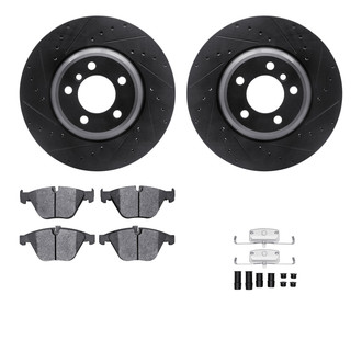 R1 Concepts® - Drilled and Slotted Front Brake Kit with Optimum OE Pads
