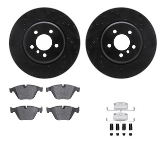 R1 Concepts® - Drilled and Slotted Front Brake Kit with Optimum OE Pads