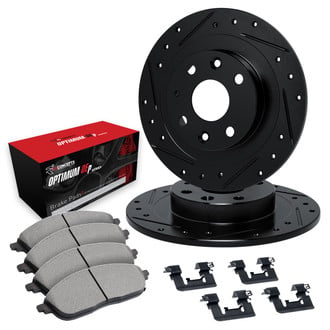 R1 Concepts® - Drilled and Slotted Rear Brake Kit with Optimum OE Pads