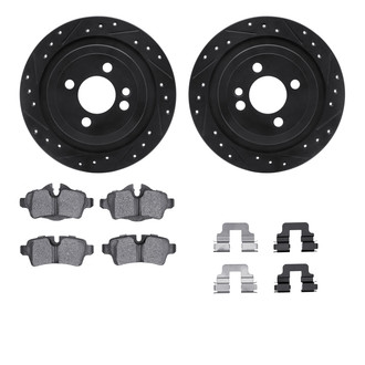 R1 Concepts® - Drilled and Slotted Rear Brake Kit with Optimum OE Pads