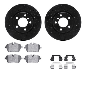 R1 Concepts® - Drilled and Slotted Front Brake Kit with Optimum OE Pads