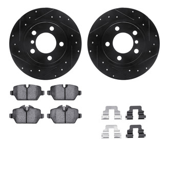 R1 Concepts® - Drilled and Slotted Rear Brake Kit with Optimum OE Pads