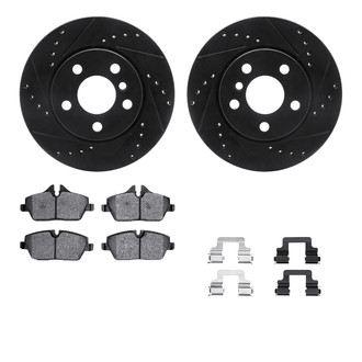 R1 Concepts® - Drilled and Slotted Front Brake Kit with Optimum OE Pads