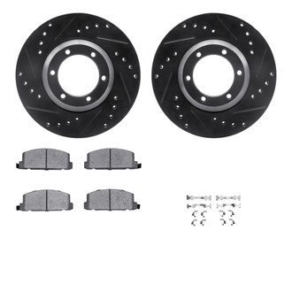 R1 Concepts® - Drilled and Slotted Front Brake Kit with Optimum OE Pads